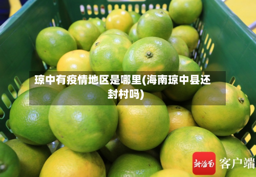 琼中有疫情地区是哪里(海南琼中县还封村吗)-第2张图片