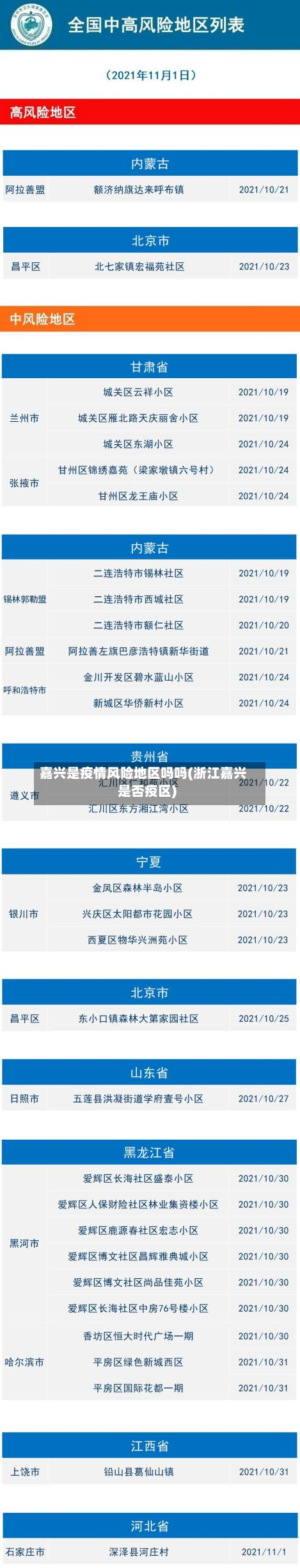 嘉兴是疫情风险地区吗吗(浙江嘉兴是否疫区)